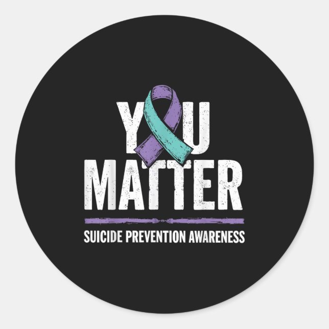 Sticker Rond Suicides Prevention Shirts Suicide Awareness  (Devant)