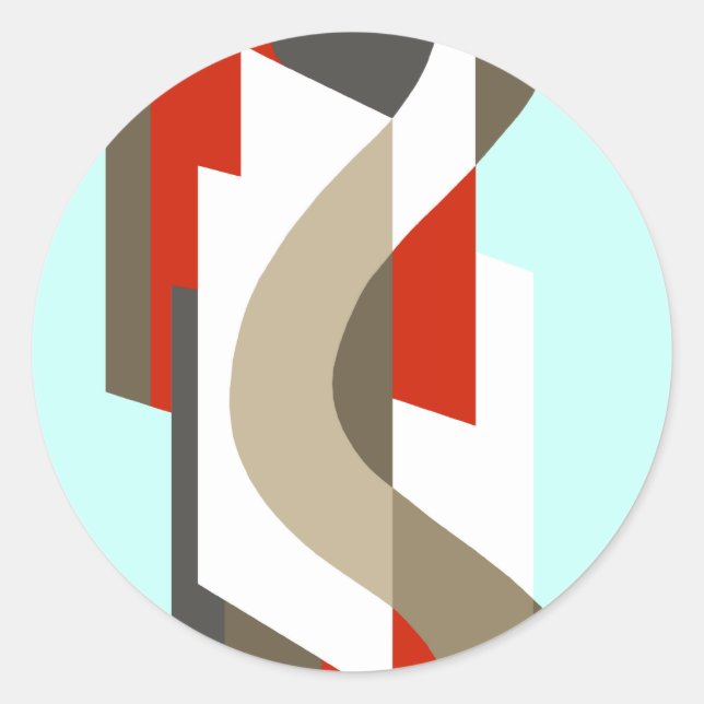 Sticker Rond SUISSE : Art Déco Moderne : Bureau des Soixante, M (Devant)