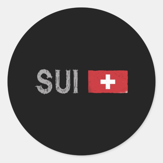 Sticker Rond Suisse Football Fan Shirt Drapeau Suisse (Devant)