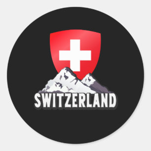 Sticker Rond Suisse : Les Monts Helvetia Suisse