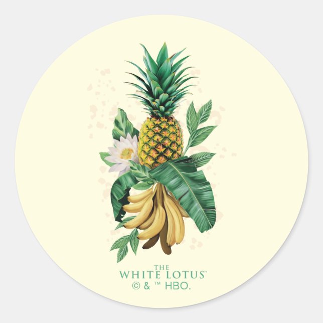 Sticker Rond Suite ananas au White Lotus (Devant)