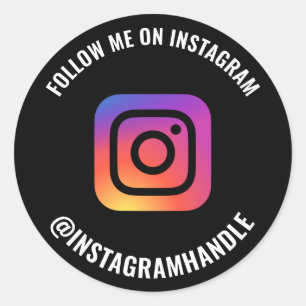 Sticker Rond Suivez-moi Logo Instagram social media marketing