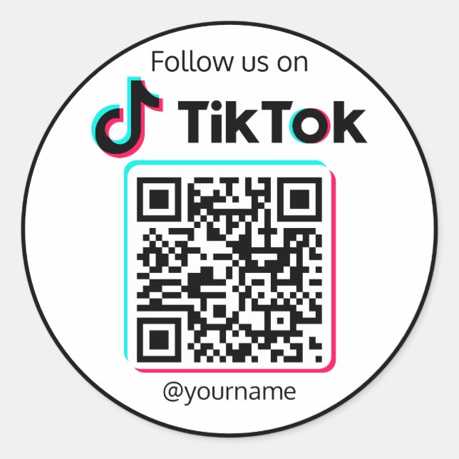 Sticker Rond Suivez-Nous Sur TikTok Social Media QR Code (Devant)