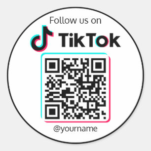 Sticker Rond Suivez-Nous Sur TikTok Social Media QR Code