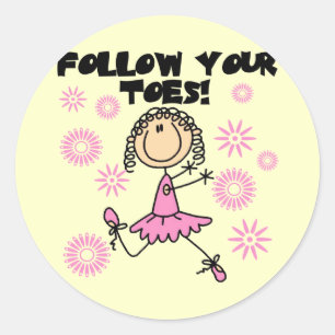 Sticker Rond Suivez vos orteils Ballerina Tshirts et cadeaux