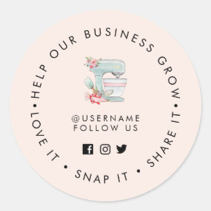 Sticker Rond Suivi sur les réseaux sociaux de la boulangerie ro