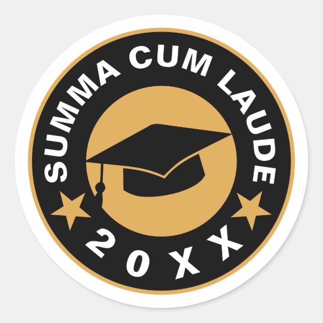Sticker Rond Summa Cum Laude Graduation (Devant)