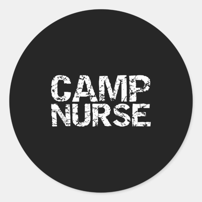 Sticker Rond Summer Camp Nurse Gift Appreciation Idea For Camp  (Devant)