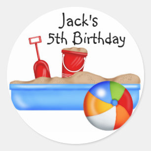 Sticker Rond Summer Fun Sand box Beach Ball