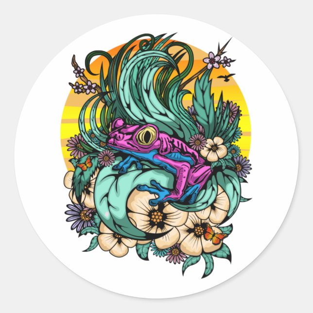 Sticker Rond Summer Tree Frog  (Devant)