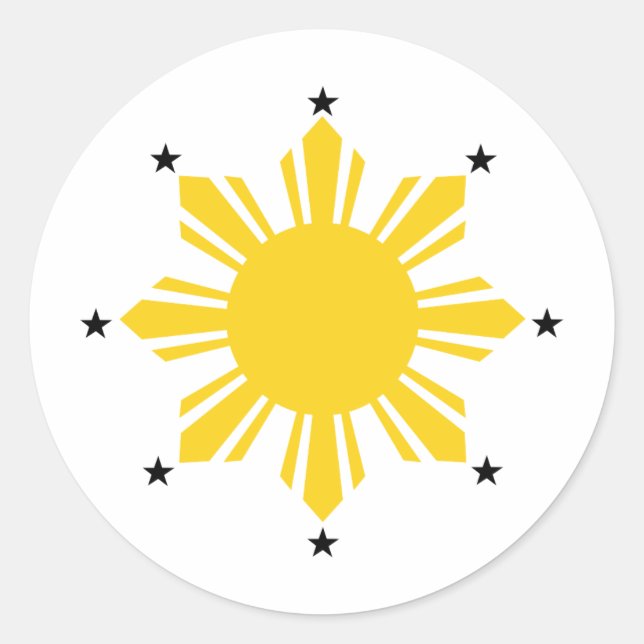 Sticker Rond Sun des Philippines | Soleil philippin | PI Sun (Devant)