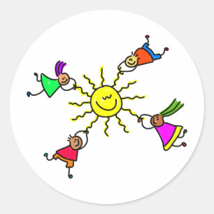 Sticker Rond Sun Kids