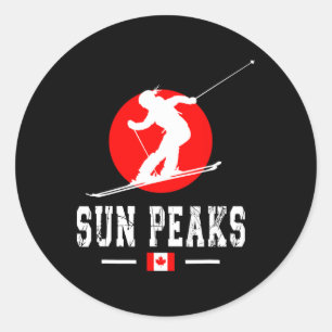 Sticker Rond Sun Peaks Canada Station de ski Rocky Mountains Ca