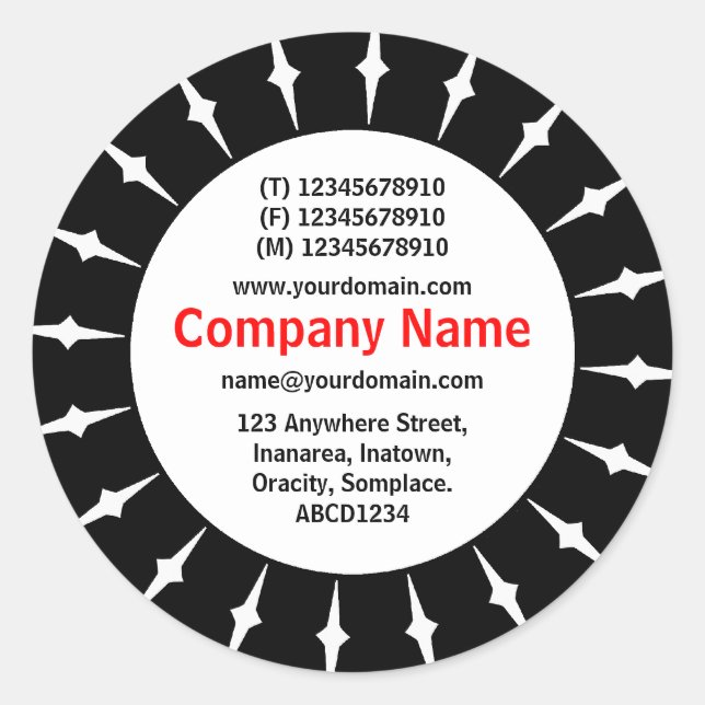 Sticker Rond SunBurst 05 Business (Devant)