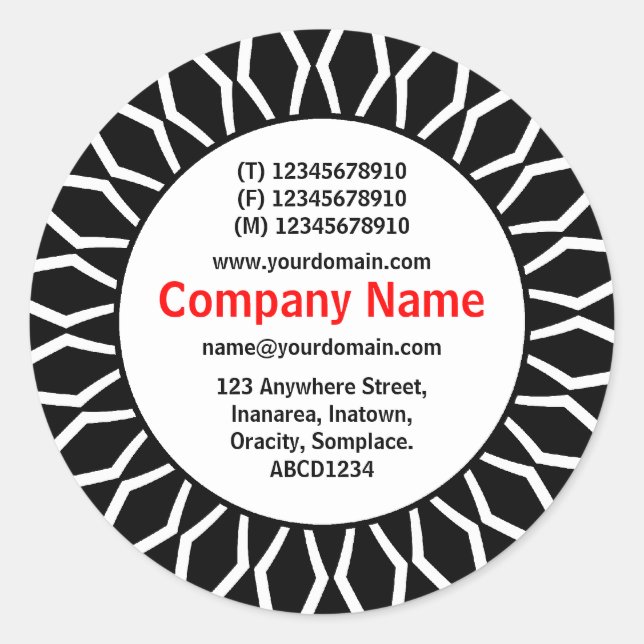 Sticker Rond SunBurst 07 Entreprise (Devant)