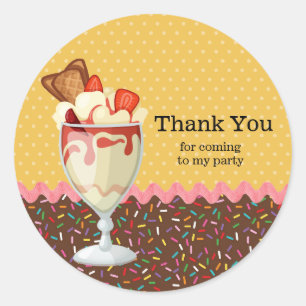 Sticker Rond Sundae * choisir la couleur arrière - plan