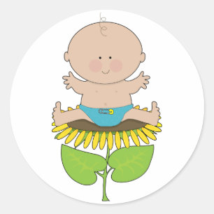 Sticker Rond Sunflower Baby Boy