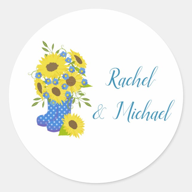 Sticker Rond Sunflower Charme Mariage (Devant)