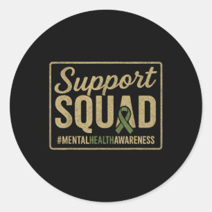 Sticker Rond Sunflower Hair Teen Support Squad Mental Health Aw
