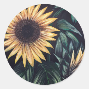 Sticker Rond Sunflower Life