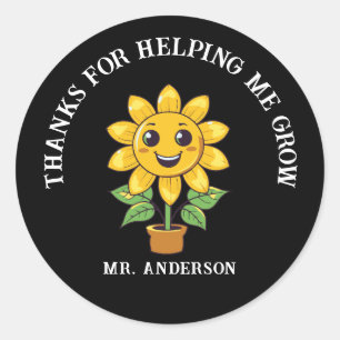 Sticker Rond Sunflower merci de m'aider à devenir professeur