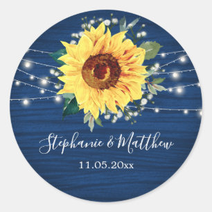Sticker Rond Sunflower Navy Babys Respirateurs Mariage