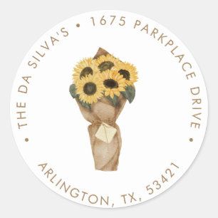 Sticker Rond Sunflower - Rustic Automne Adresse de retour