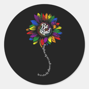 Sticker Rond Sunflower Sensibilisation sur l'autisme Be Kind Pu