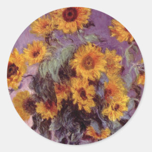 Sticker Rond Sunflowers par Claude Monet