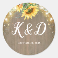 Sunflowers Rustic Country String Mariage