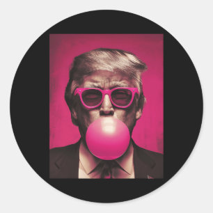 Sticker Rond Sungels roses Trump Bubble Gum