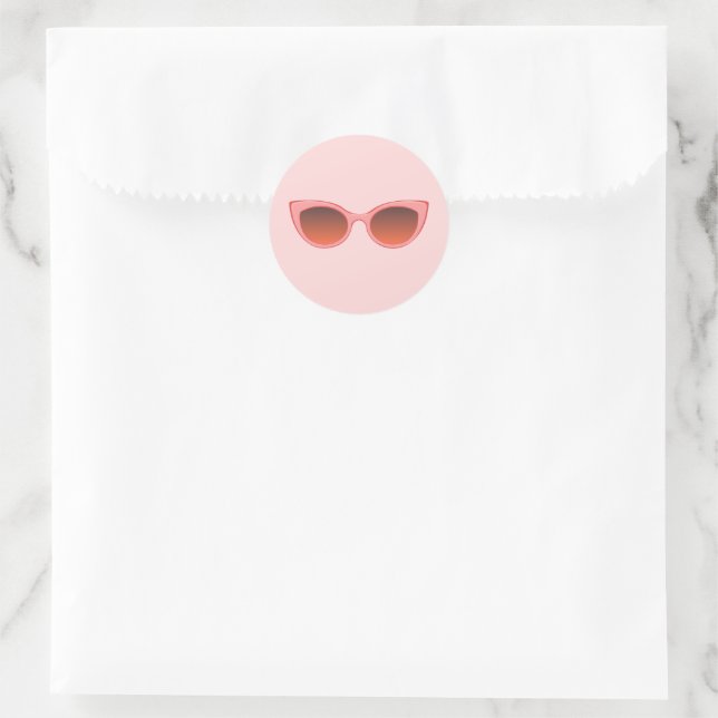 Sticker Rond Sunnies Roses, Lunettes de soleil pour oeil de cha (Sac)