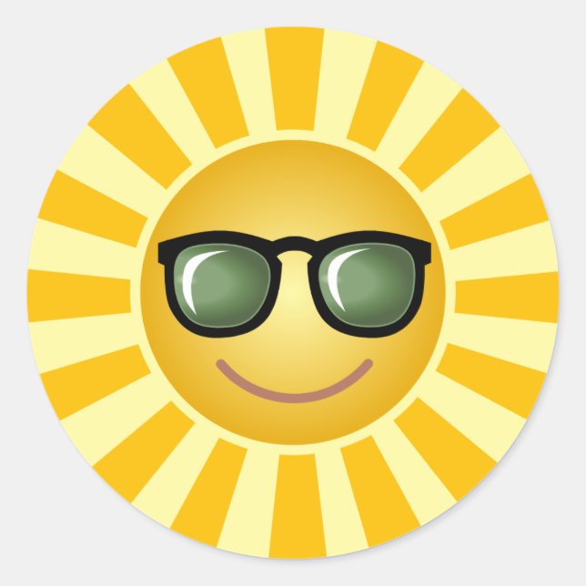 Sticker Rond Sunny avec les nuances (Devant)