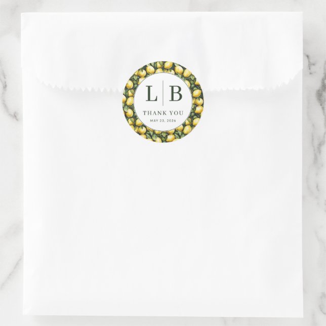 Sticker Rond Sunny Lemon Mariage (Sac)