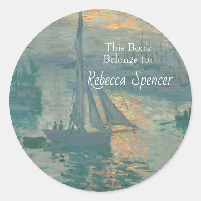 Sticker Rond Sunrise (Marine) par Claude Monet (Devant)