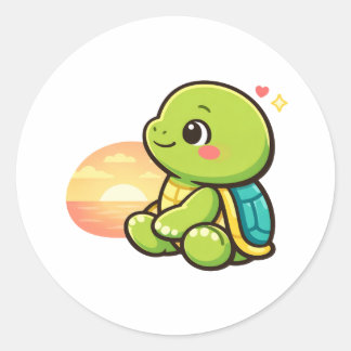 Sticker Rond Sunset Chill