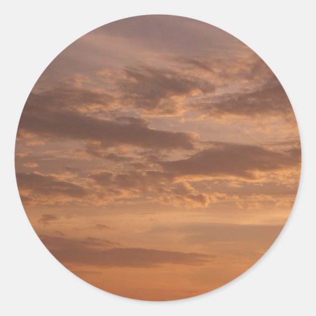 Sticker Rond Sunset Clouds II Pastel Nature Abstraite (Devant)