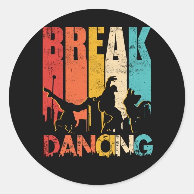 Sticker Rond Sunset Hip hop Urban Dance Breakdancer Street Art (Devant)