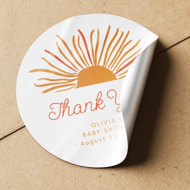 Sticker Rond Sunshine baby shower vient ici le fils merci (Créateur téléchargé)