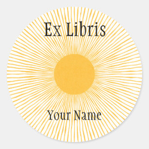 Sticker Rond Sunshine Ex Libris Plaques de réservation, personn