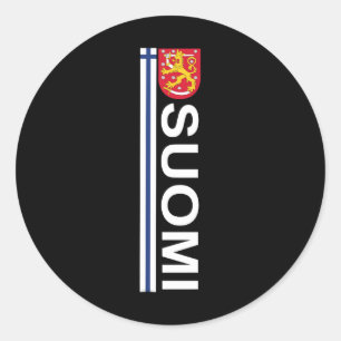 Sticker Rond Suomi Soccer And Sport Print - Fierté nationale fi