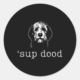 Sticker Rond Sup Dood Drôle De Toutou Papa Minimaliste Amateur