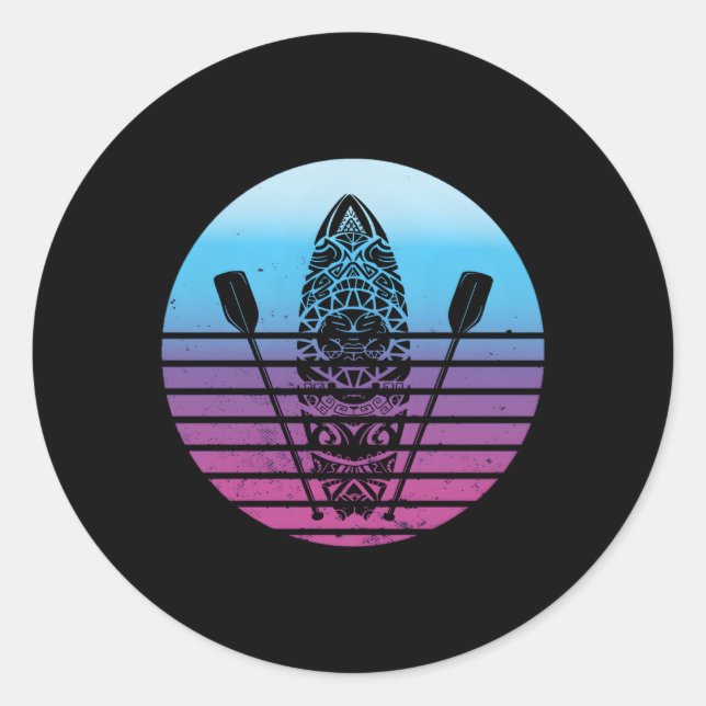 Sticker Rond Sup Stand Up Paddle Board Sports nautiques (Devant)