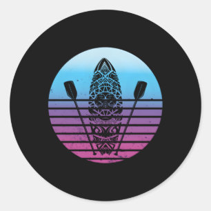 Sticker Rond Sup Stand Up Paddle Board Sports nautiques