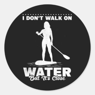 Sticker Rond SUP Stand Up Paddling Boarding Surfer