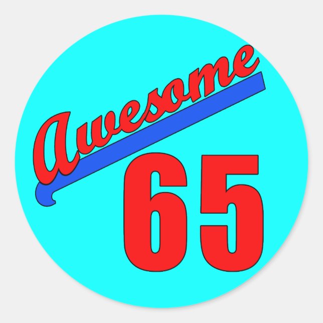 Sticker Rond Super à 65 ans (Devant)