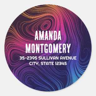 Sticker Rond Super Abstrait Frotles et cercles Adresse du Cool