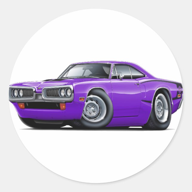 Sticker Rond Super Bee Purple-Black C-Stripe 1970 (Devant)