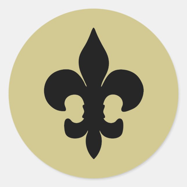 Sticker Rond Super Black Fleur de lis (Devant)