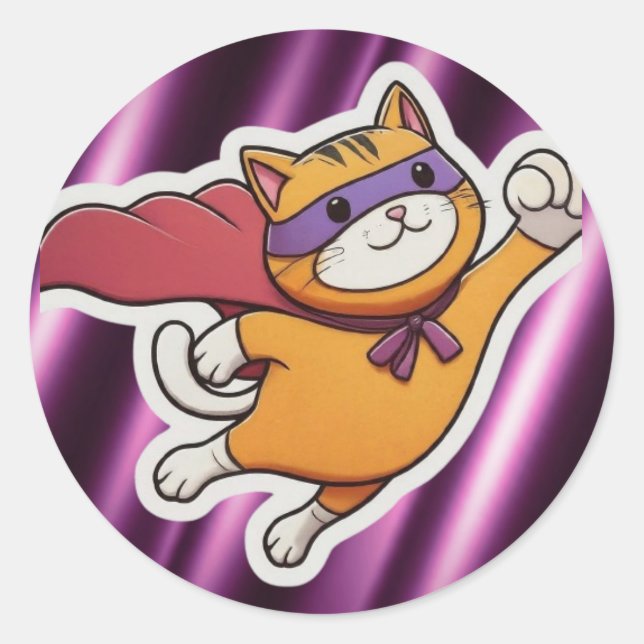 Sticker Rond super chat (Devant)